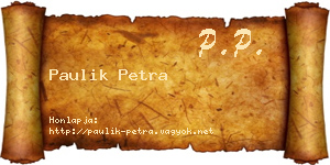 Paulik Petra névjegykártya