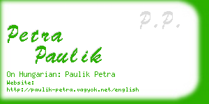 petra paulik business card